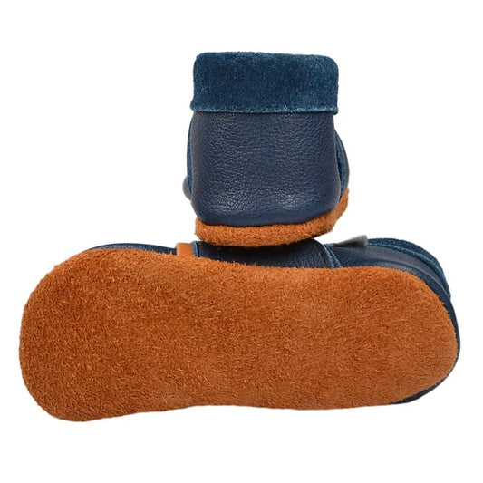 Pantolinos leather babyshoes Classic Luxor tobago Linie navy