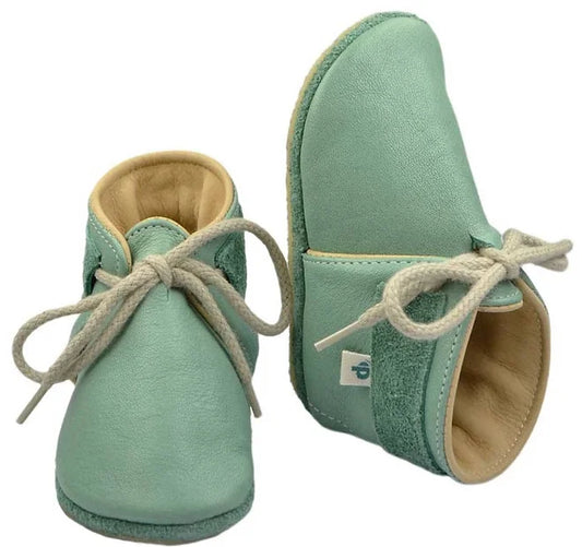Classic leather lace up booties (mint)