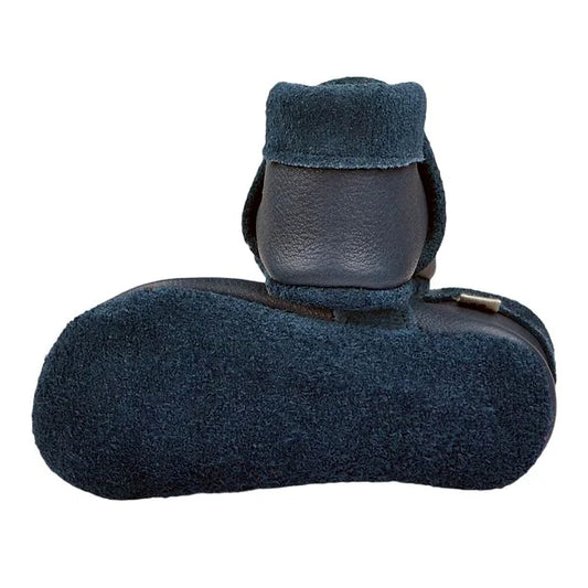 Polar bear appliqué leather shoes (navy)