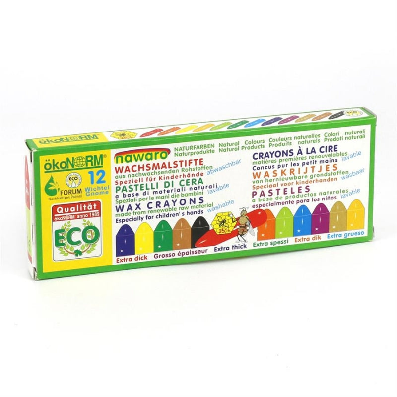 oekoNORM Mini wax Crayons nawaro - "Gnome" (12 colors)-felix & mina