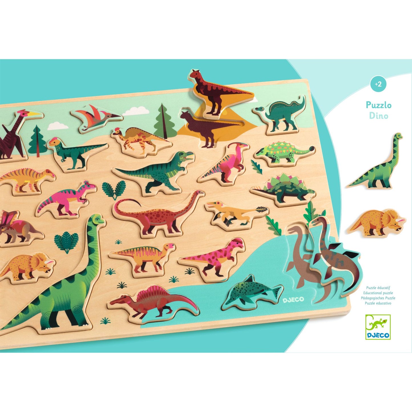 Djeco Dinosaur World Puzzle-felix & mina