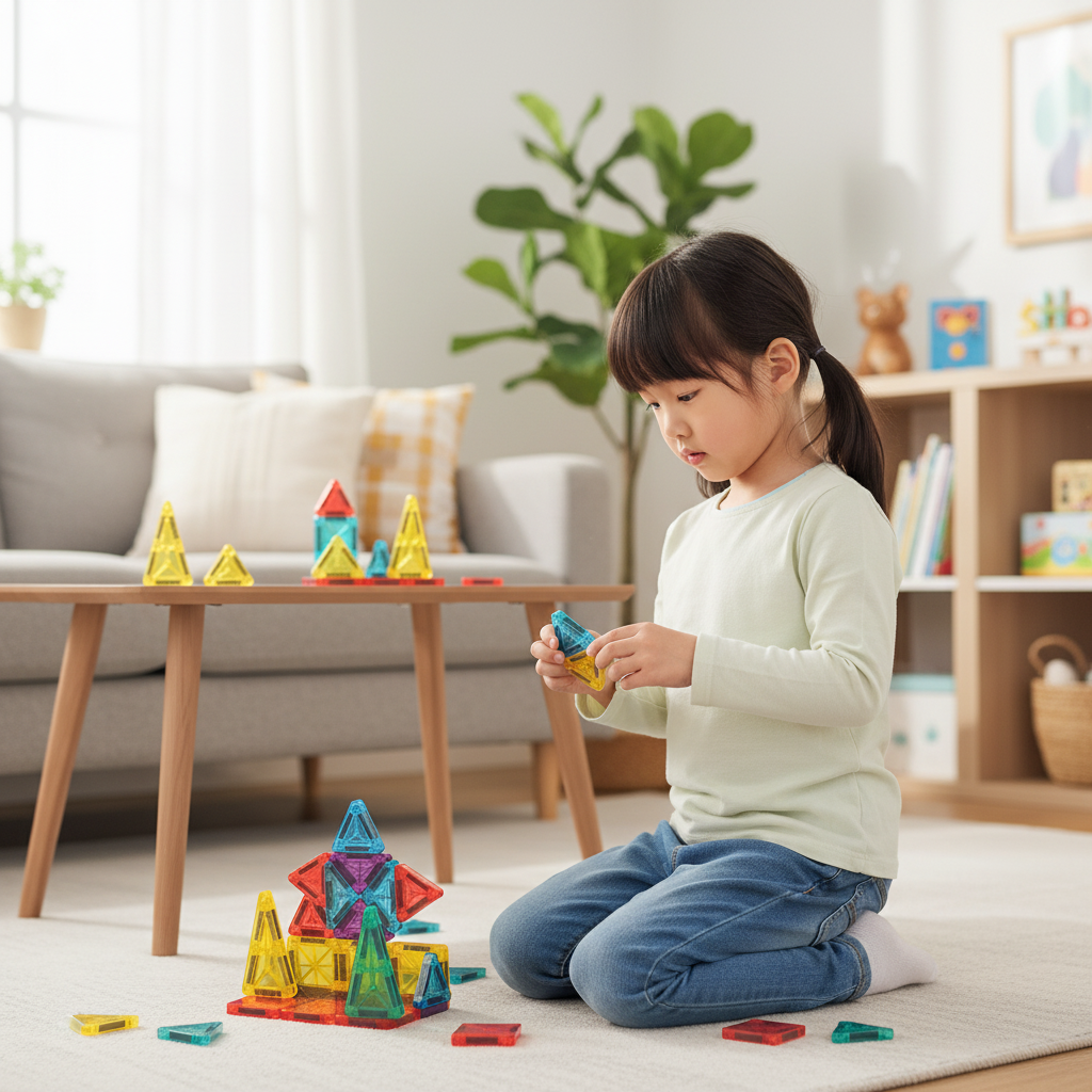 Mini Magnetic Tiles Set with cars - 43 pcs-felix & mina