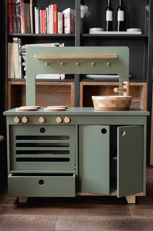 Midmini Wooden Play Kitchen - Dusty Green