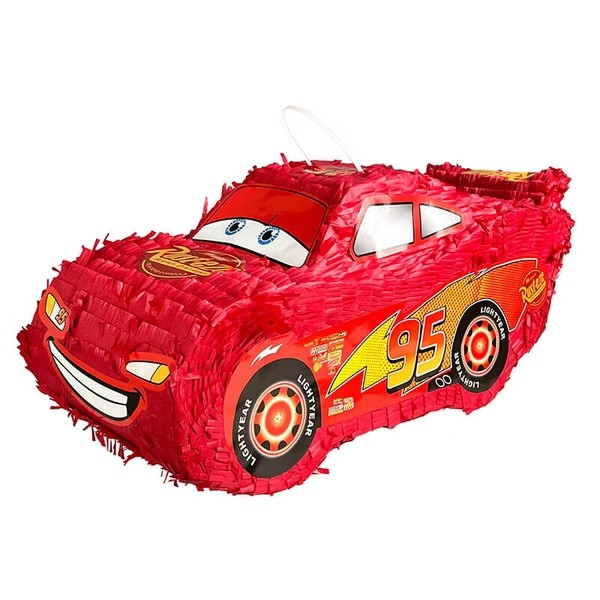 Piñata Red Race Car with stick and mask (filling included)-felix & mina