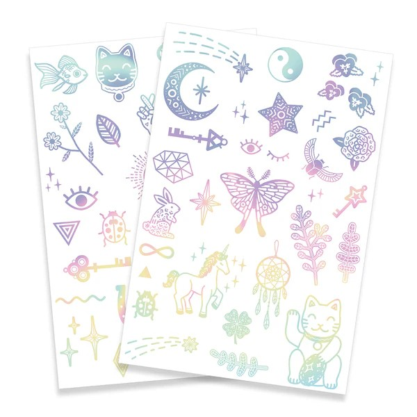 Djeco Colorful Lucky Charm Tattoo Stickers-felix & mina