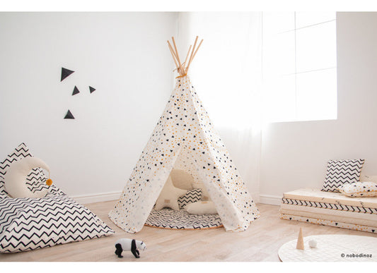 Nobodinoz Essaouira Kid Beanbag - Gold Stella Natural