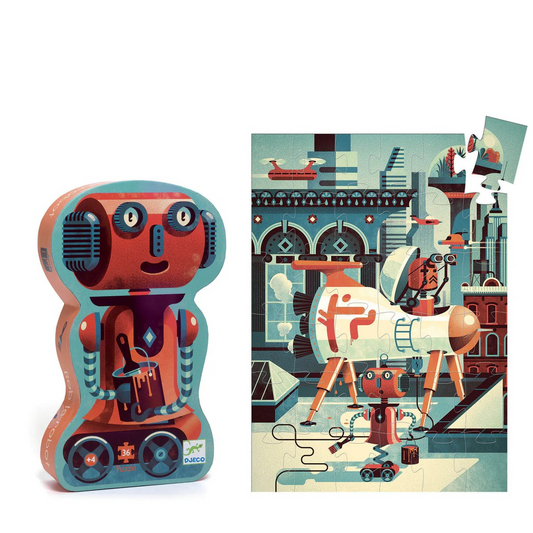 Djeco Robot Bob 36-Piece Puzzle Box