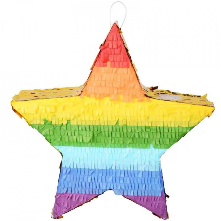 Piñata Rainbow Star with stick and mask (filling included)-felix & mina