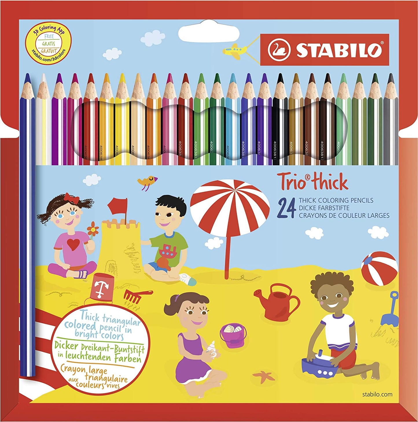 Stabilo Trio Thick - 24 Thick Colouring Pencils-felix & mina