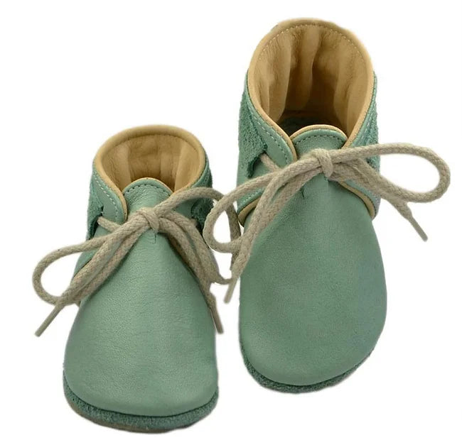 Classic leather lace up booties (mint)-felix & mina