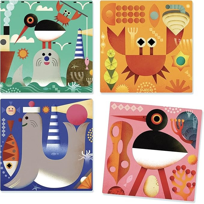 Djeco Ocean World Four-Sided Puzzle-felix & mina