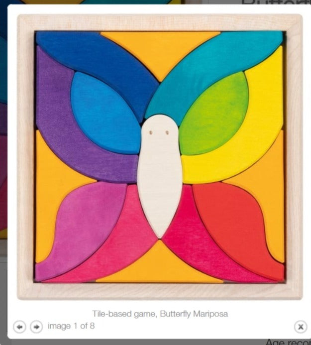 Goki Tile Base game, Butterfly Mariposa-felix & mina