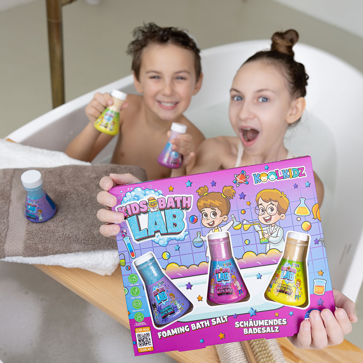 KoolKidz - Bathing Fun Set, Foaming Bath Salt-felix & mina