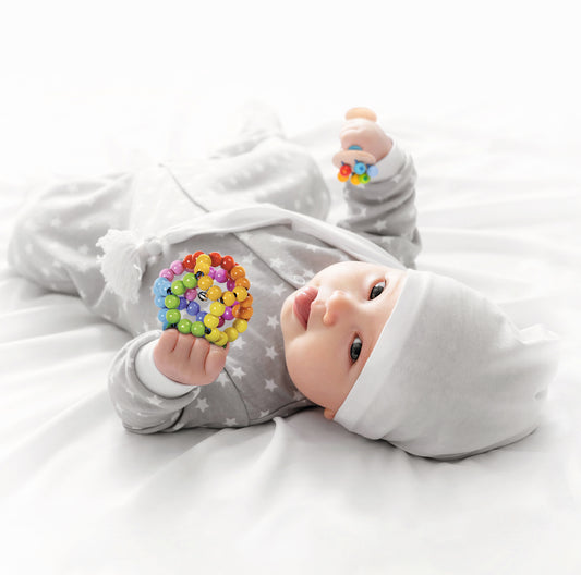 goki touch ring elastic rattle rainbow