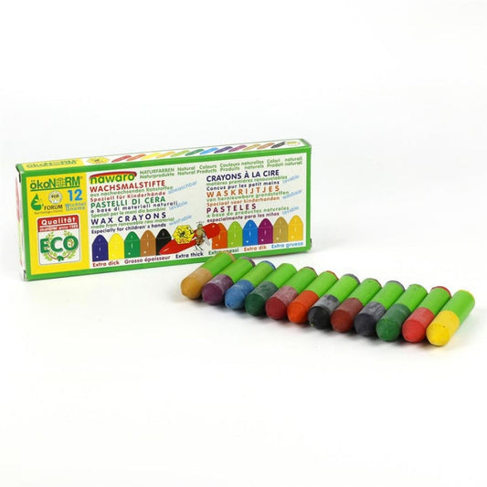 oekoNORM Mini wax Crayons nawaro - "Gnome" (12 colors)-felix & mina