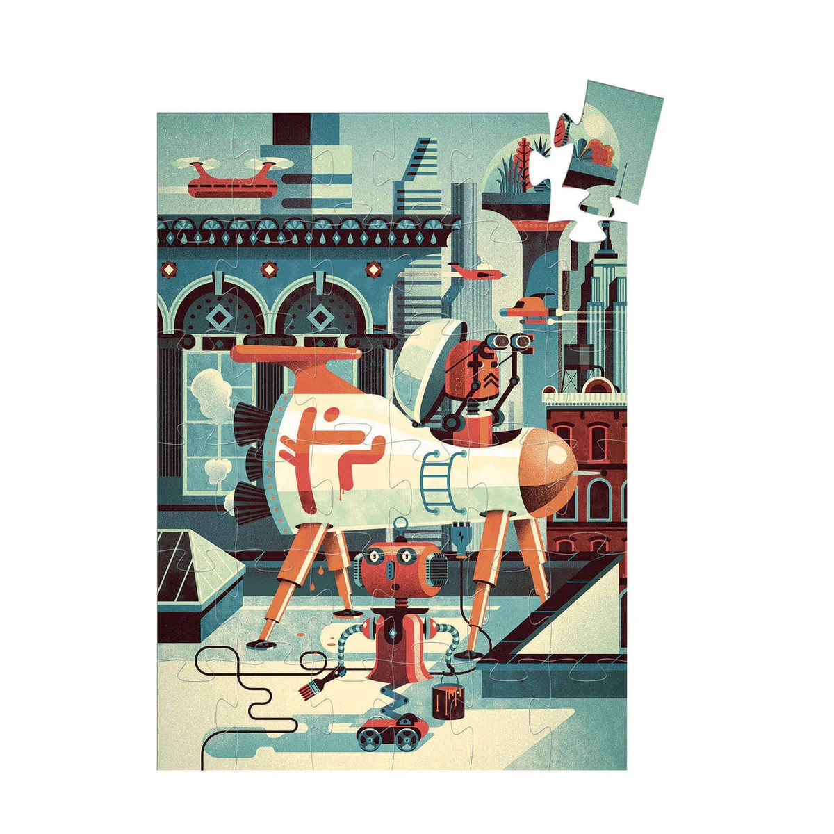 Djeco Robot Bob 36-Piece Puzzle Box-felix & mina