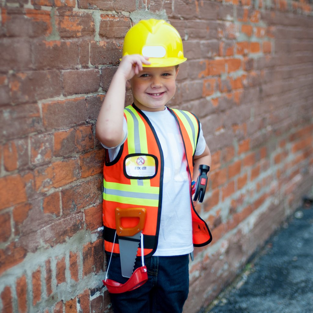 Great Pretenders Construction Worker with Accessories in Garment Bag (US 5-6)