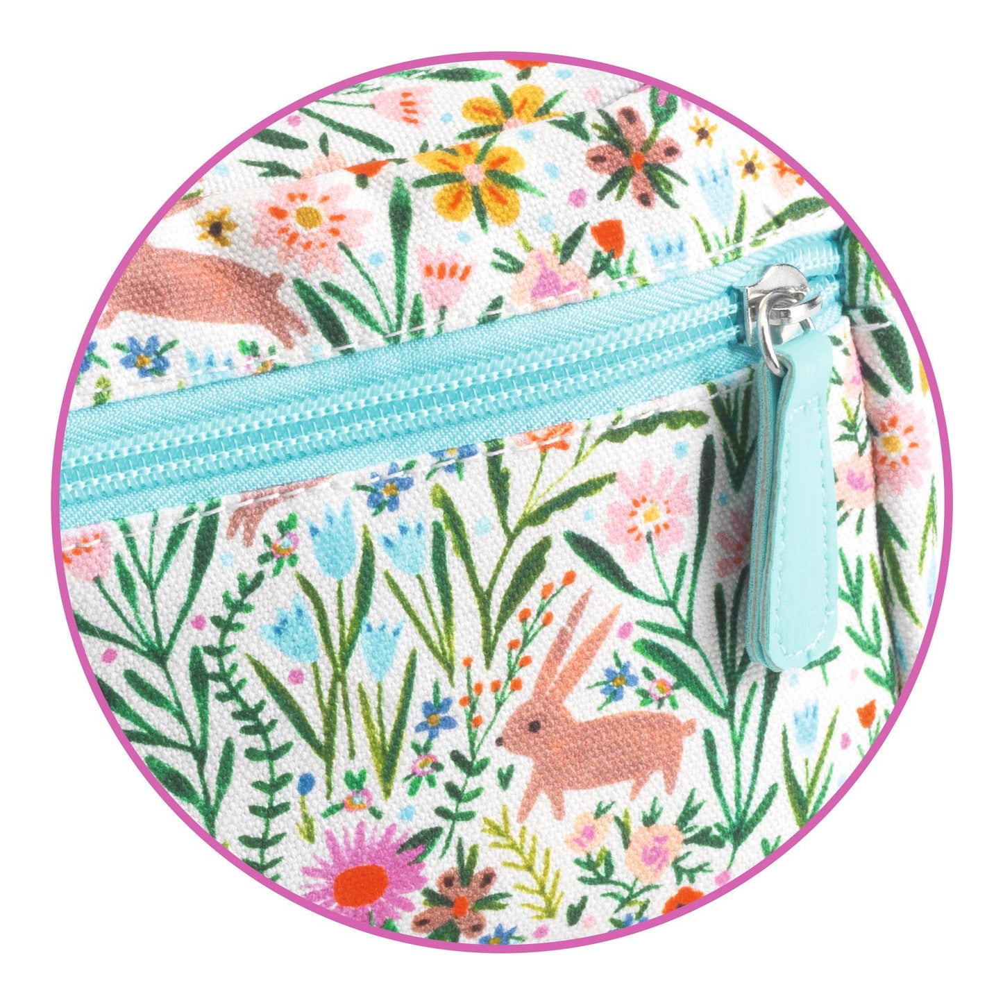 Djeco Pink Rabbit Floral Small Square Bag-felix & mina