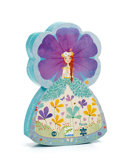 Puzzle packaging with a fairy and flower design on a white background by Djeco