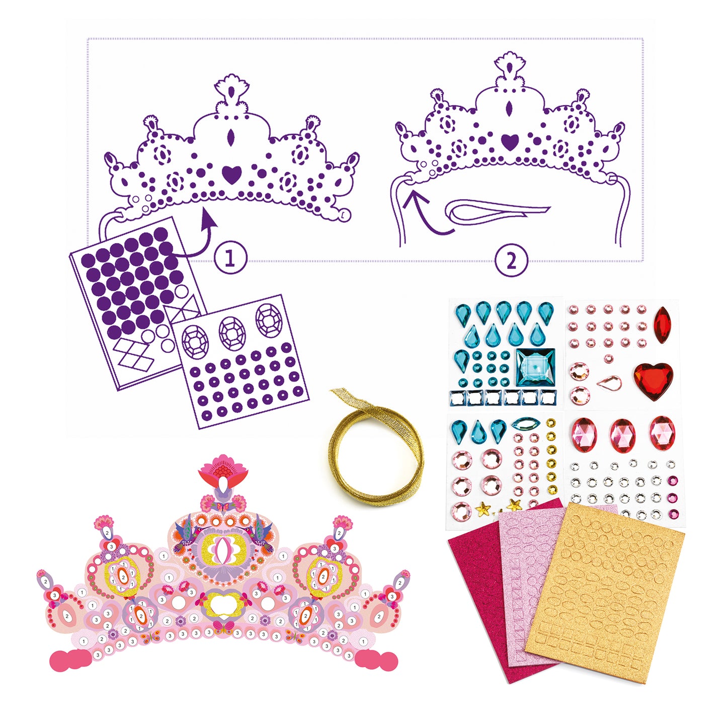 Djeco Princess Crown DIY Decorative Rhinestone Stickers-felix & mina