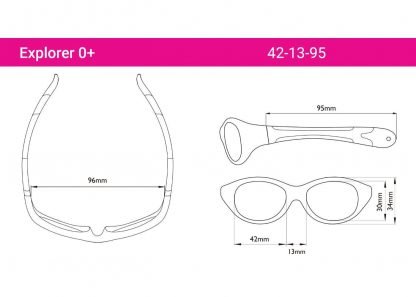 Real Shades Explorer Sunglasses, Removable Band, Shiny Aqua Pink-felix & mina