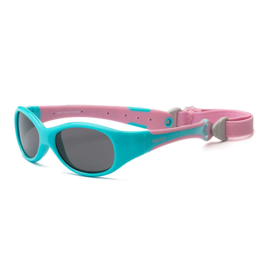 Real Shades Explorer Sunglasses, Removable Band, Shiny Aqua Pink-felix & mina