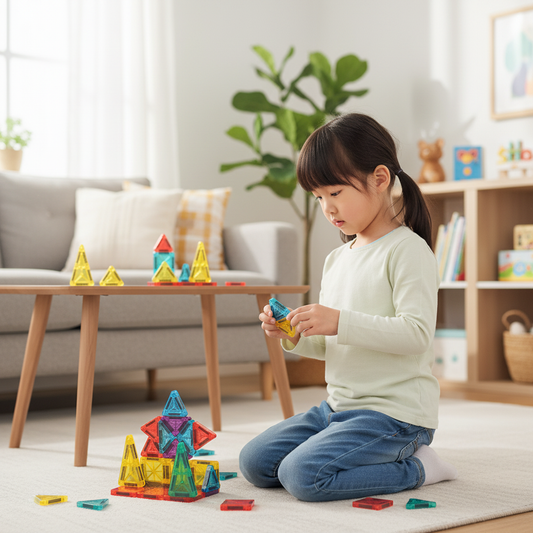 Mini Magnetic Tiles Set with cars - 43 pcs