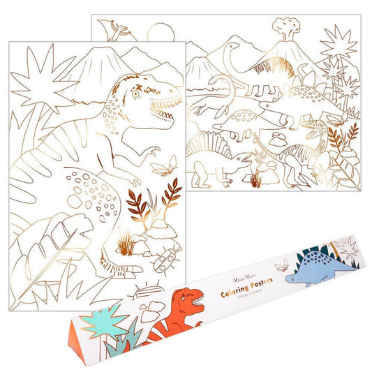 Meri Meri Dinosaur Kingdom Coloring Posters (set of 2)-felix & mina