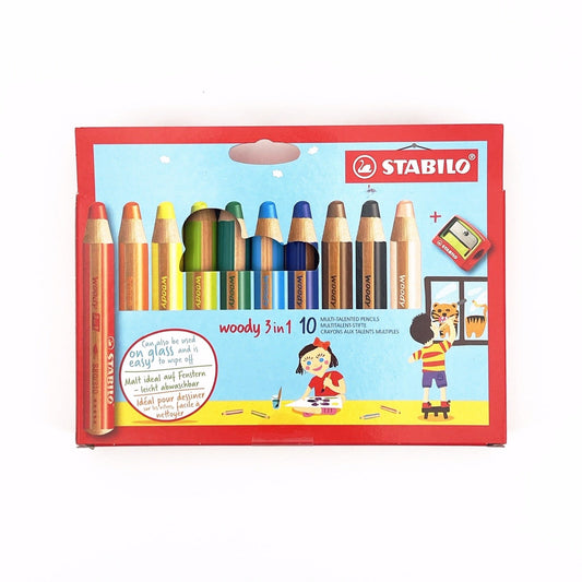 Stabilo Woody 3 in1 10 Colours + Dharpener-felix & mina