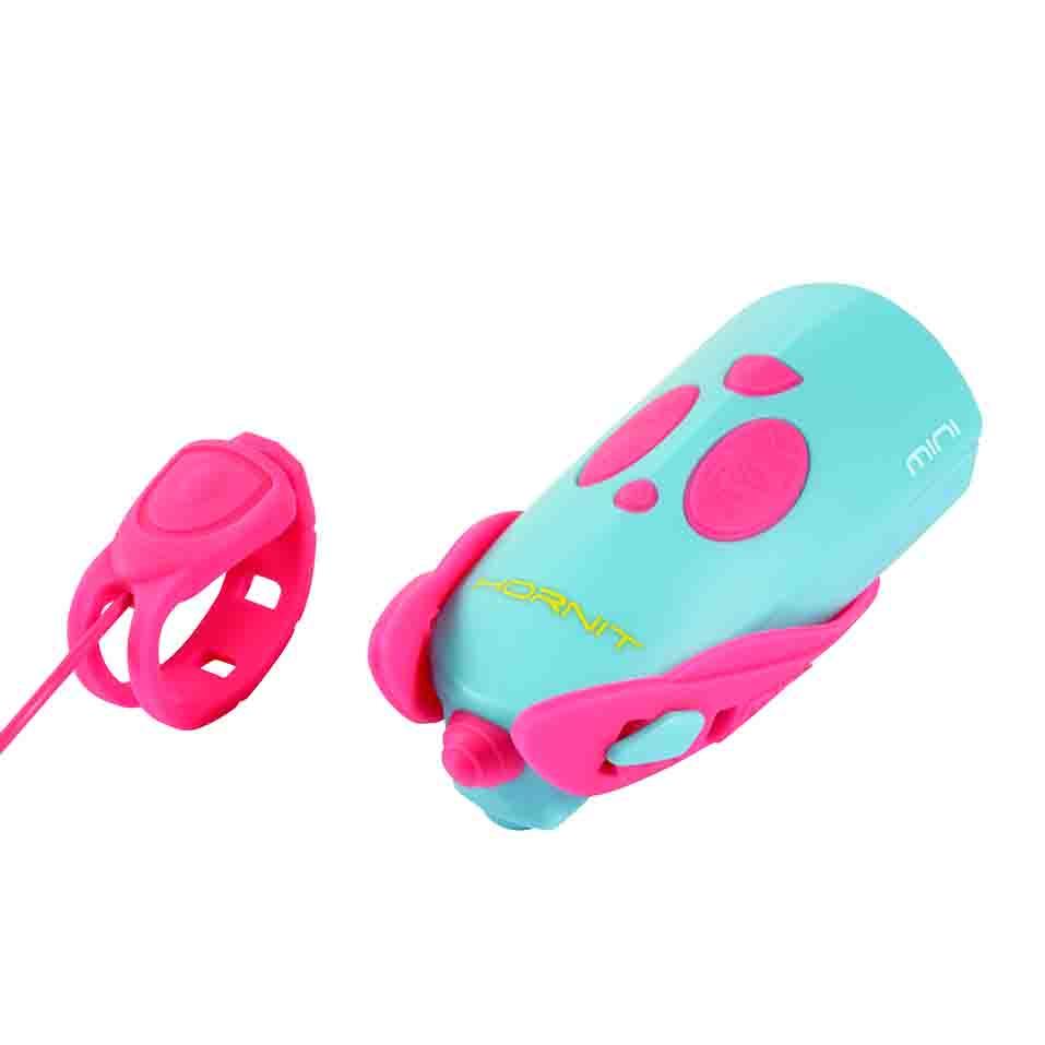 Hornit Bike Horn & Light - Hornit Mini (pink & turquoise) - 25 Sounds!-felix & mina