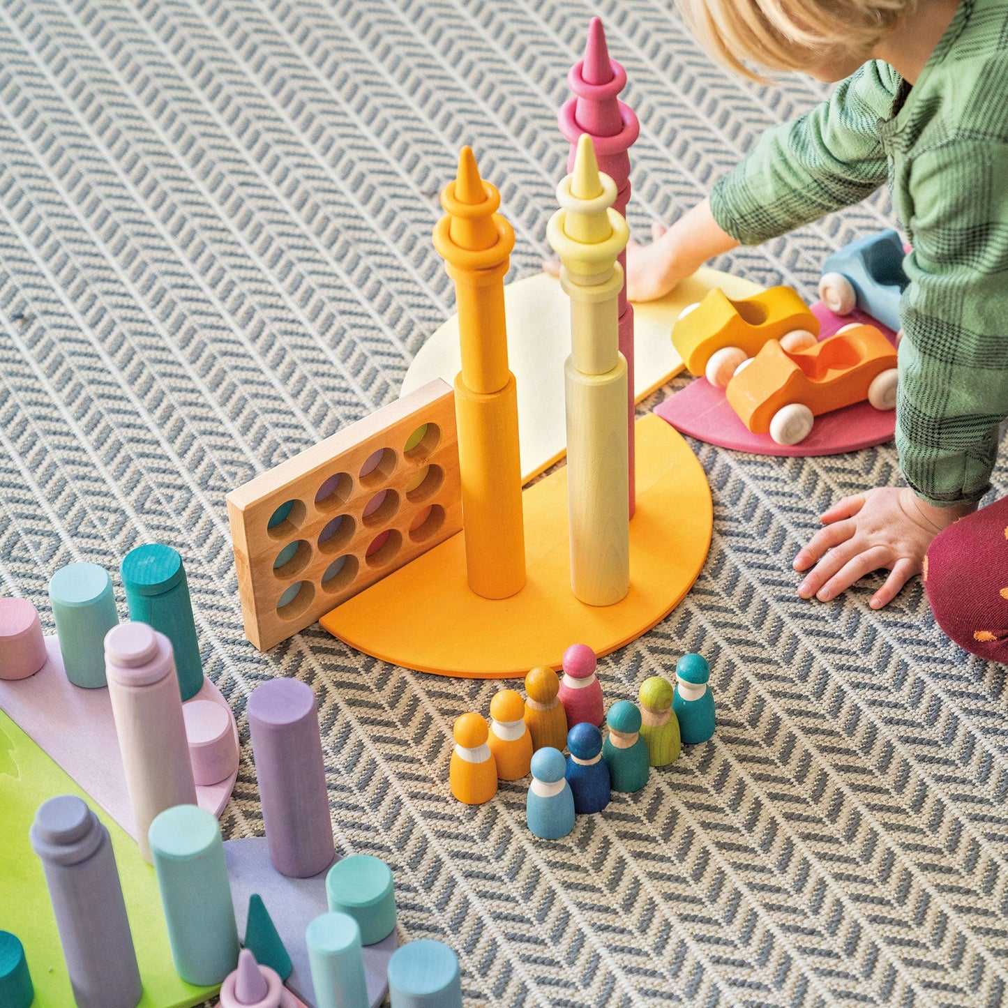 Grimms Stacking game small pastel rollers-felix & mina