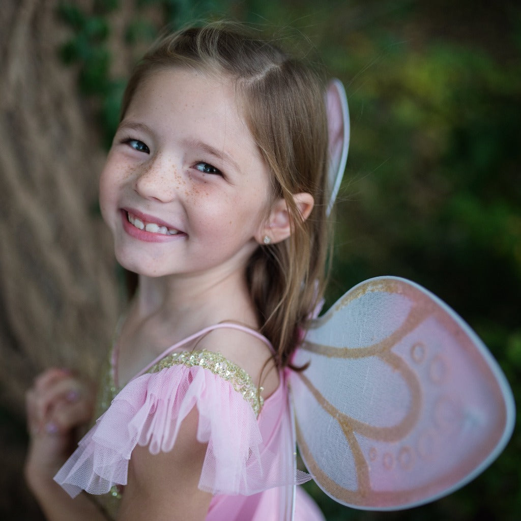 Great Pretenders Gold Butterfly Dress with Fairy Wings (US 5-7 years)-felix & mina