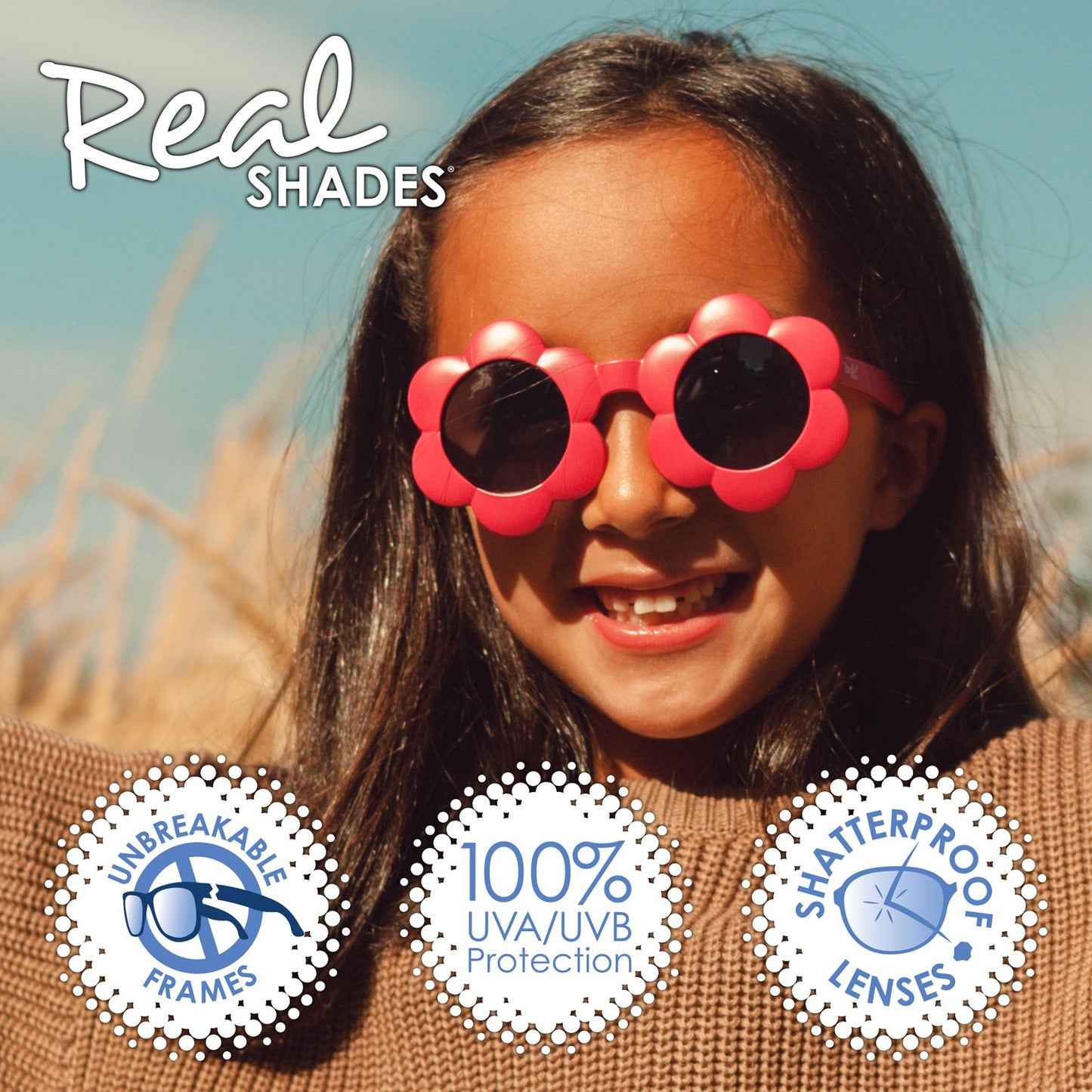 Real Shades Bloom Sunglasses for Toddlers und Kids, Pancake batter-felix & mina