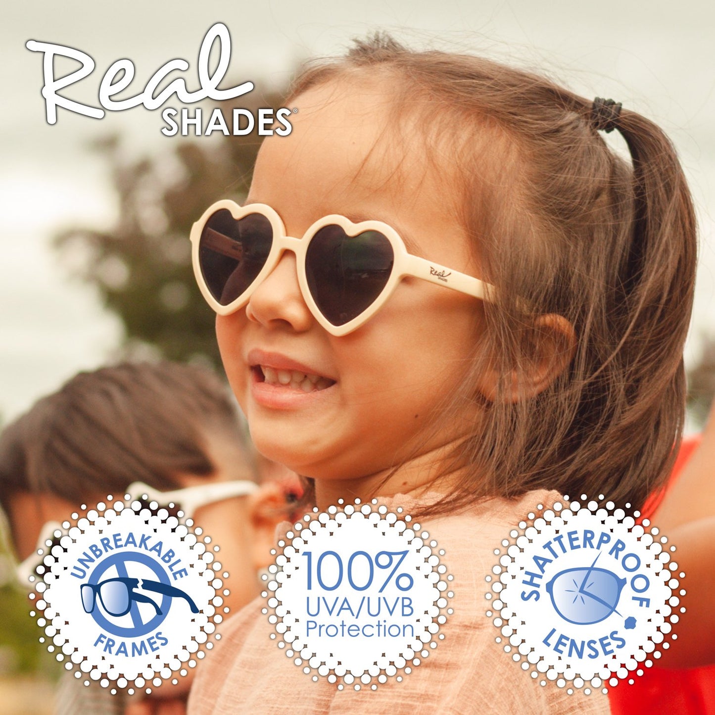 Real Shades Rose Tan Heart Style Flexible Frames with Gold Lens-felix & mina