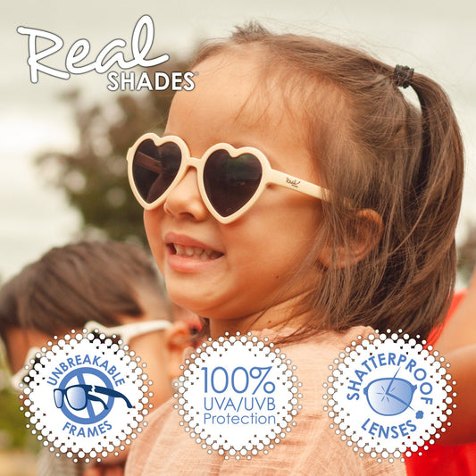 Real Shades Almond Oil Heart Style Flexible Frames with Light Brown Lens