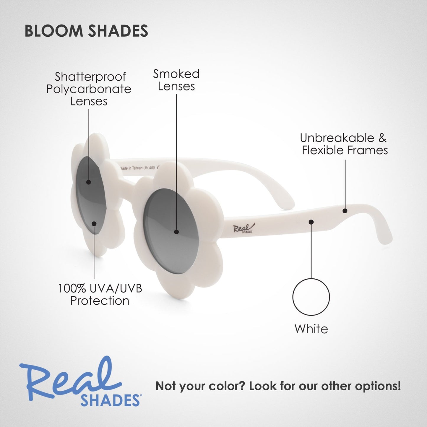 Real Shades Bloom Sunglasses for Toddlers und Kids, Pancake batter-felix & mina