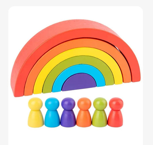 fm - Wooden rainbow building figures