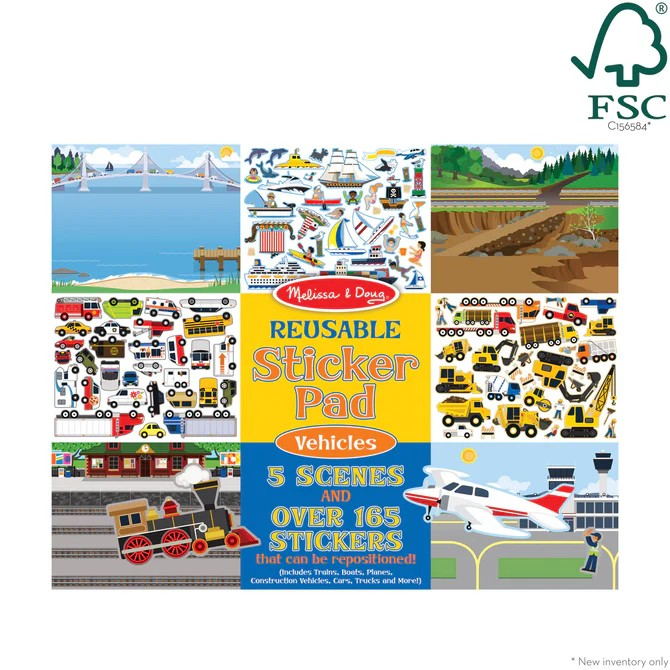 Melissa and Doug - Reusable Sticker Pad - Vehicles-felix & mina