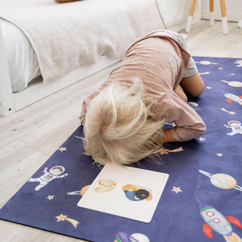 Mindful & Co Kids Printed Kids Yoga Mat - Space-felix & mina