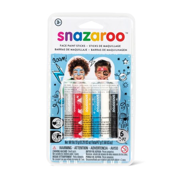 Snazaroo Adventure Face Paint Sticks Set of 6)