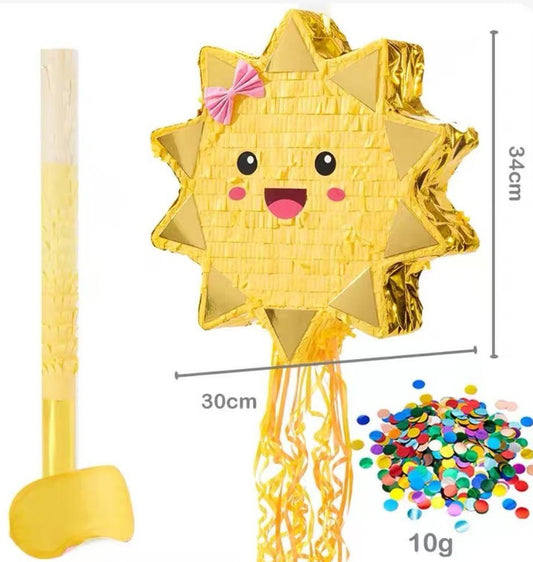 Piñata Sun with stick and mask (filling included)